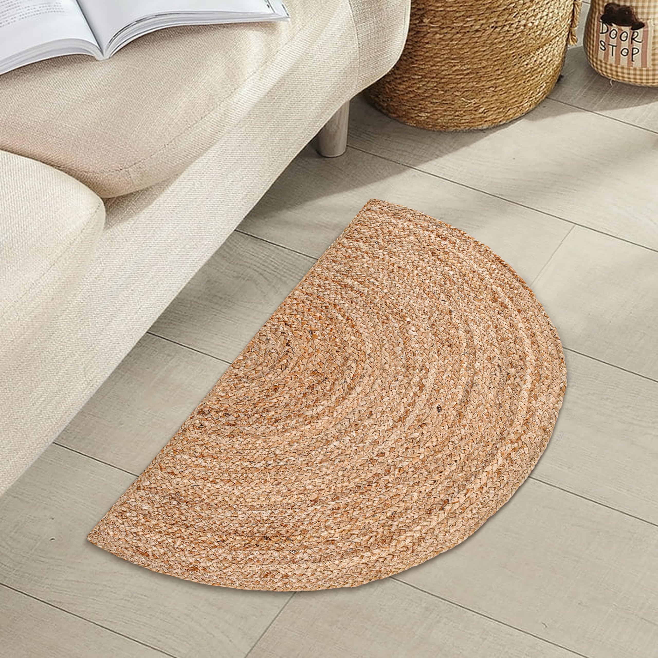 Amazon.com: RIANGI Boho Braided 1.5x3 Area Rug - Jute Natural