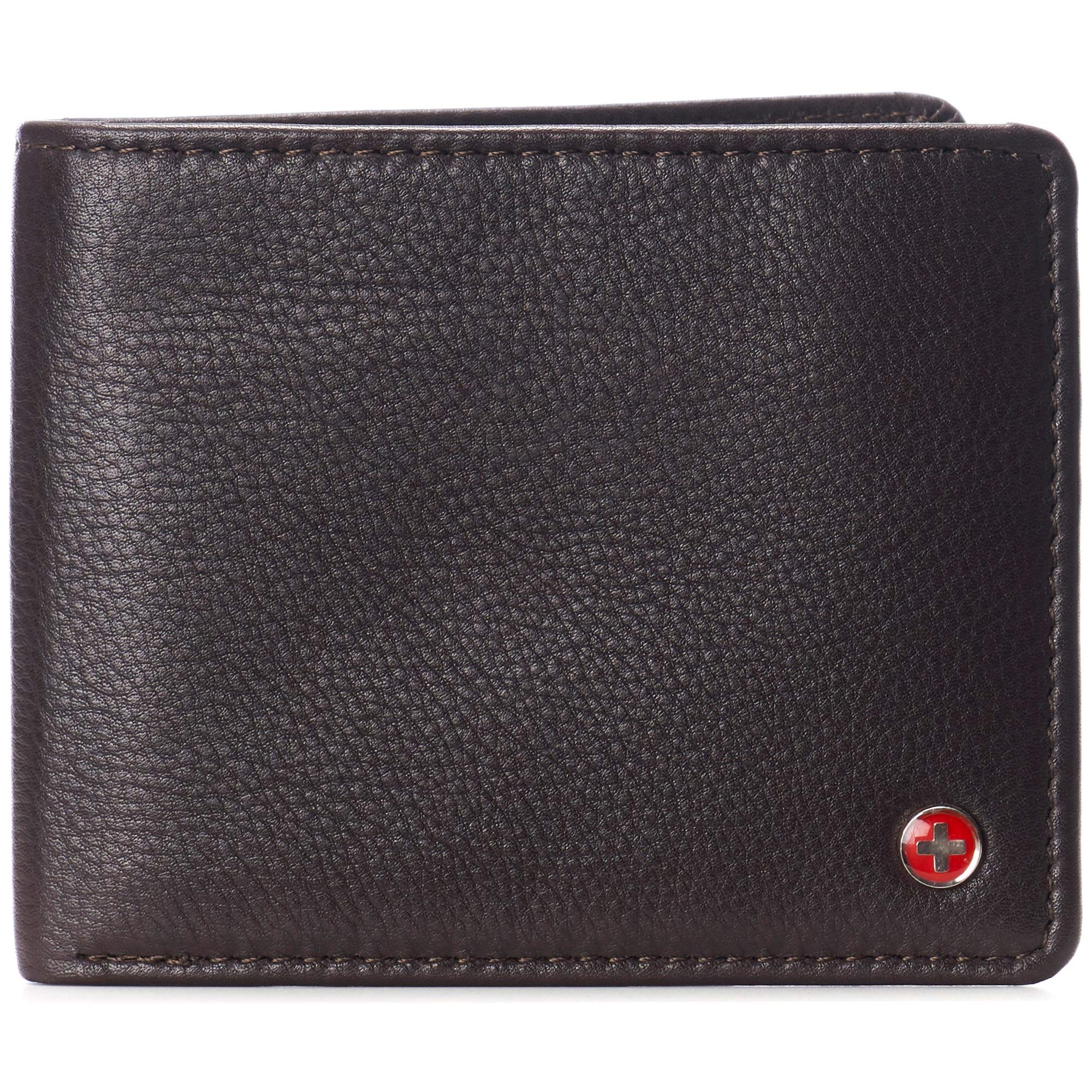 Alpine Swiss Connor Executive Bifold Wallet | Business Passcase for Men | Premium Leather | Dual ID Windows | RFID Blocking | Gift Box Included Soft