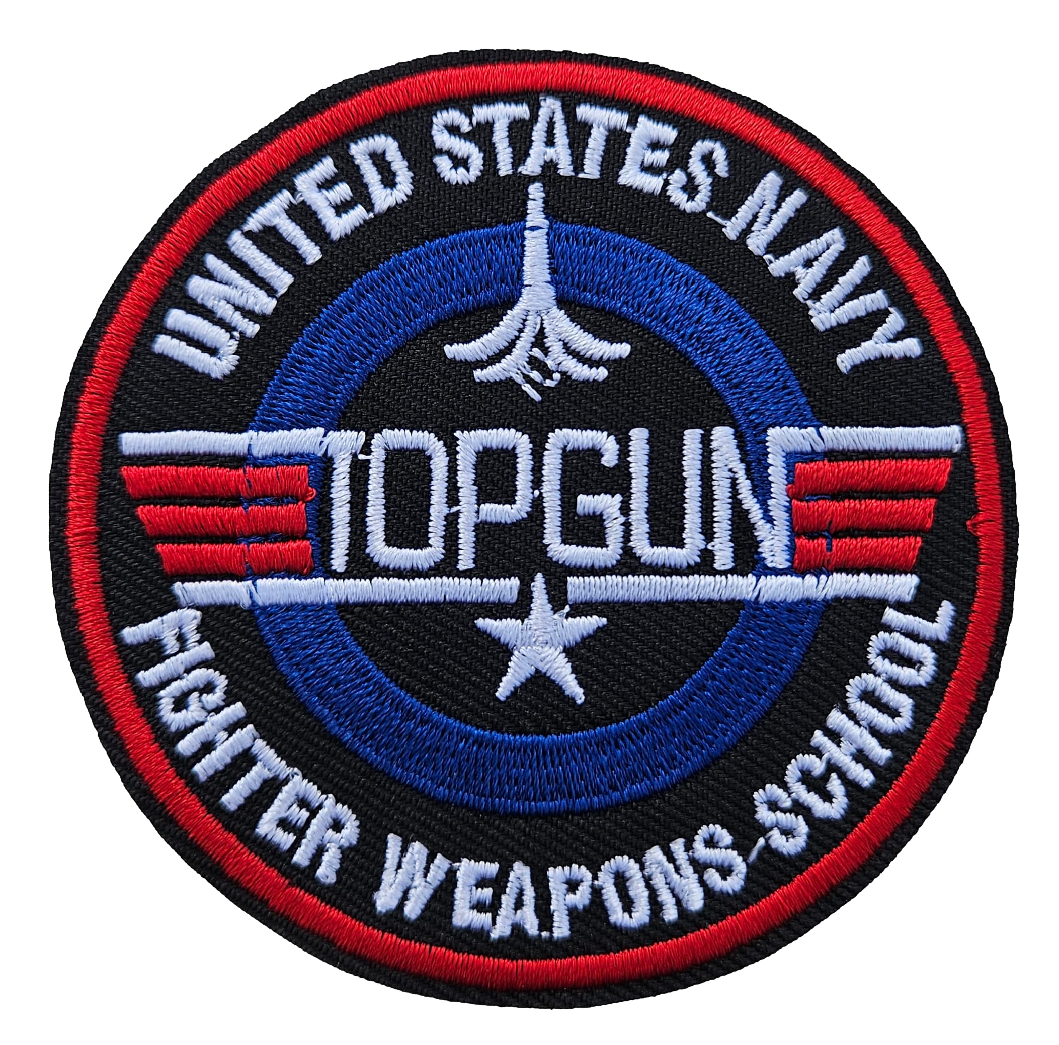 Fat-catz-copy-catz U.S. Air Forces Top Gun TopGun Embroidered Patch Badge Iron or Sew on Patch 7.5cm Diameter