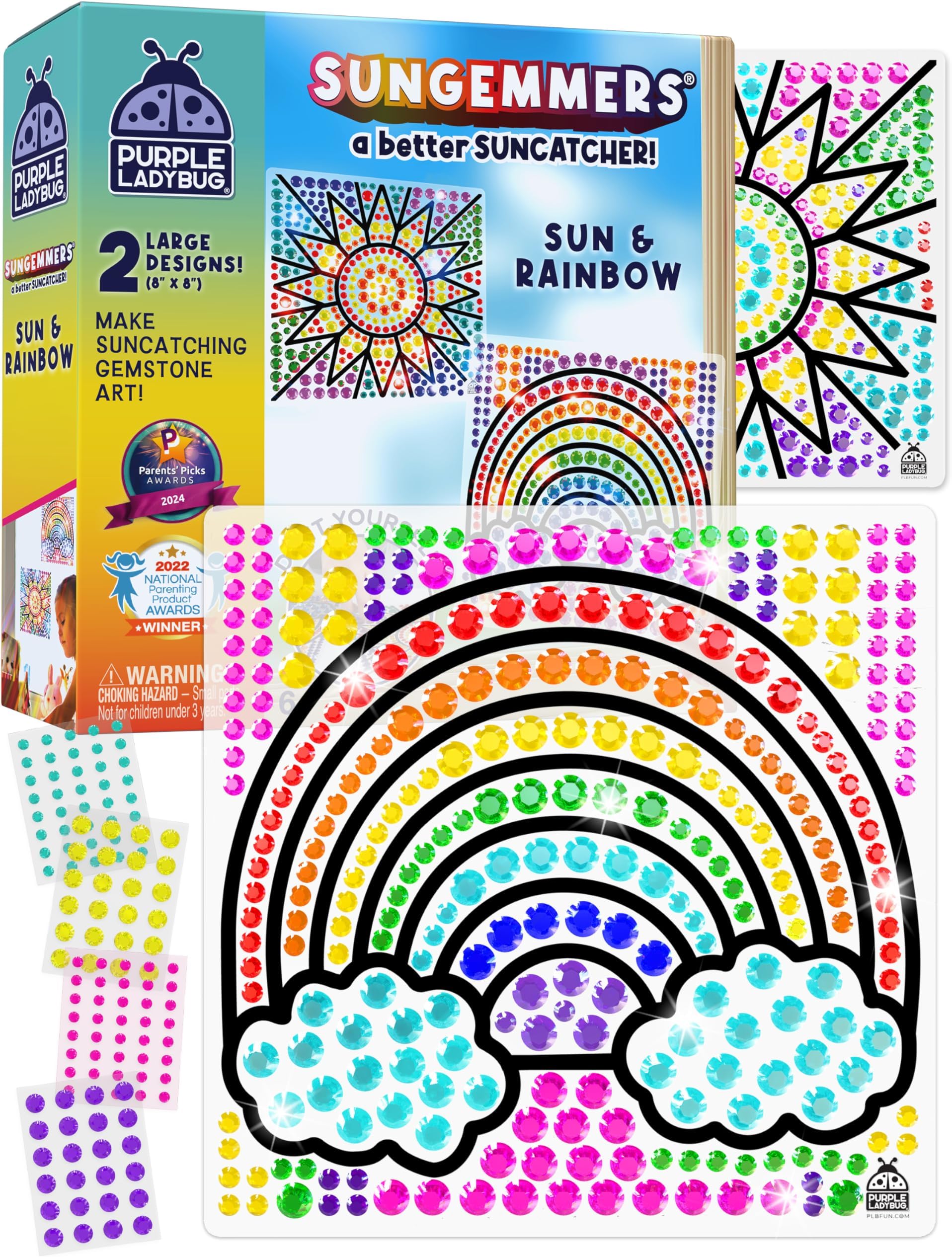 SunGemmers Window Gem Art Suncatcher Kits - Summer Crafts for Kids, Fun 5 Year Old Girl Birthday Gift, Fun Gifts for 8 Year Old Girls, Crafts for Kids Ages 4-10, Diamond Art Kit for Boys & Girls 6-12