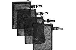 Milkweed Pods for Practical Storage: Mesh Zipper Bags with Clip (4-Pack, Black,...