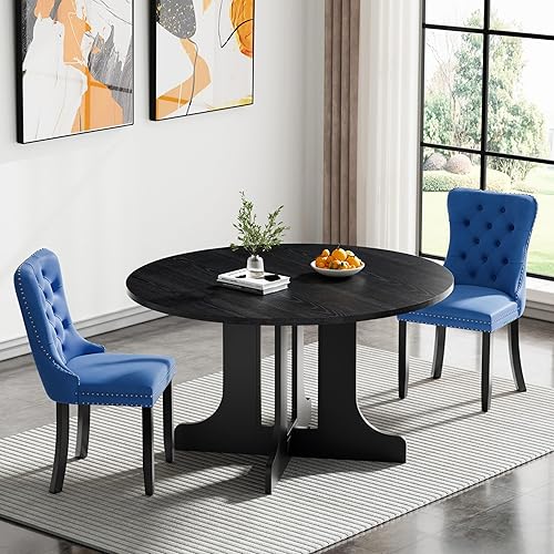 Miniatura 86 de Juego de mesa de comedor de mármol sintético blanco para 6 personas, juego de mesa de comedor extensible de 7 piezas de 63 a 78.74 pulgadas con 6