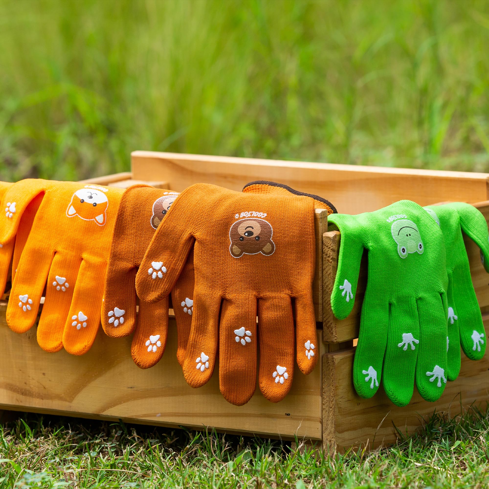 Guanti Da Giardinaggio Bambini COOLJOB - 2 Paia In Poliestere Riciclato Con Rivestimento Antiscivolo, Taglia XXS 2-5 Anni