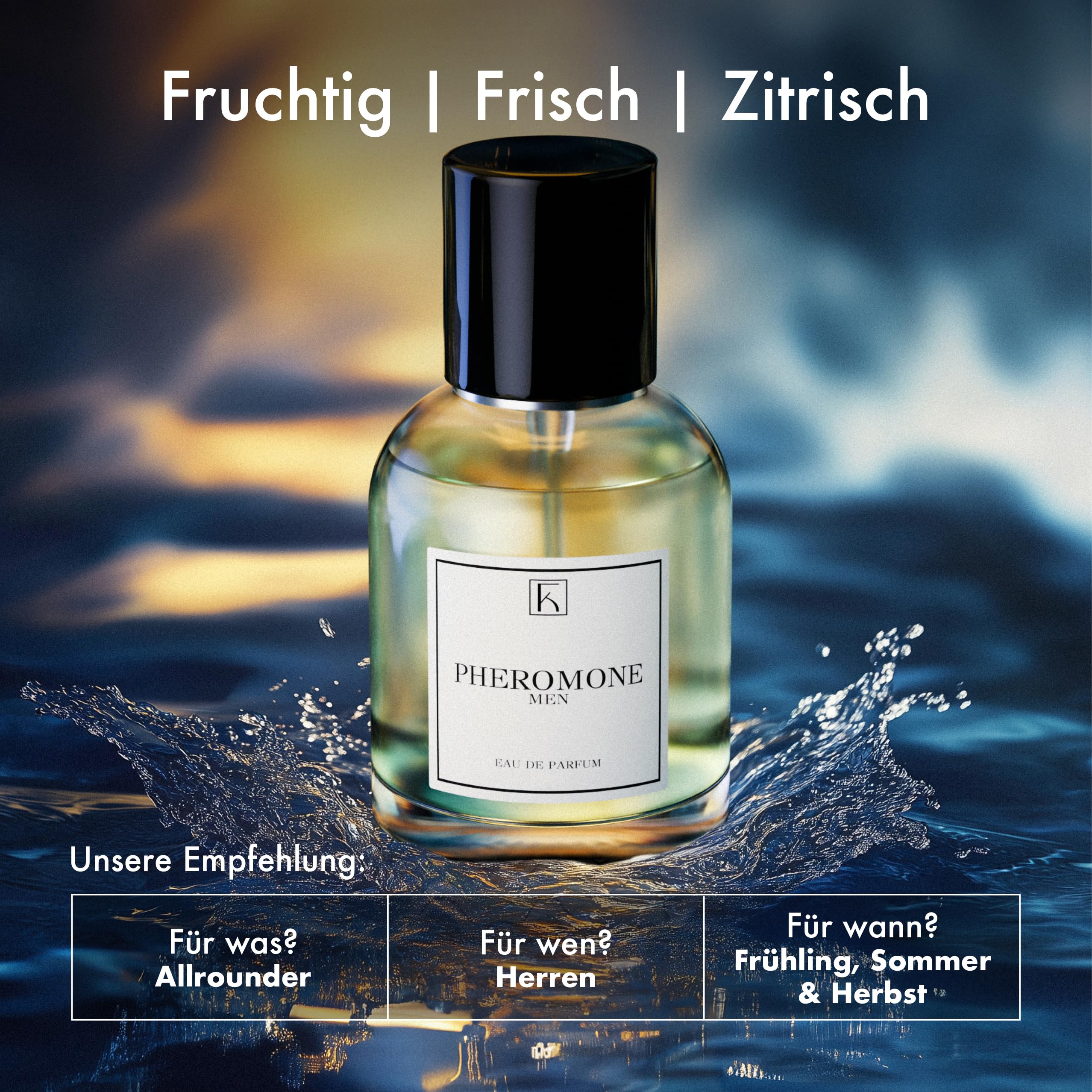 KAZAAR - MEN's PHEROMONE PERFUME - 50ml - Eau de Parfum für Herren - natürliche Botenstoffe für den einzigartigen Duft - mit 20% Parfümöl bis zu 8h lang anhaltender Duft - aus Schweizer Manufaktur