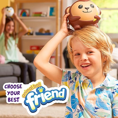 Miniatura 6 de Franklin Sports Animal Ball Friends - Bolas de espuma de 6 pulgadas - Marcus Monkey - Bolas de espuma blandas, color marrón