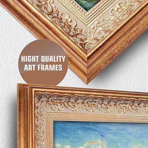 Miniatura 1308 de A&T ARTWORK The Starry Night de Vincent Van Gogh. Tamaño del marco: 36 x 30 pulgadas, tamaño de la imagen: 30 x 24 pulgadas, reproducciones clásicas