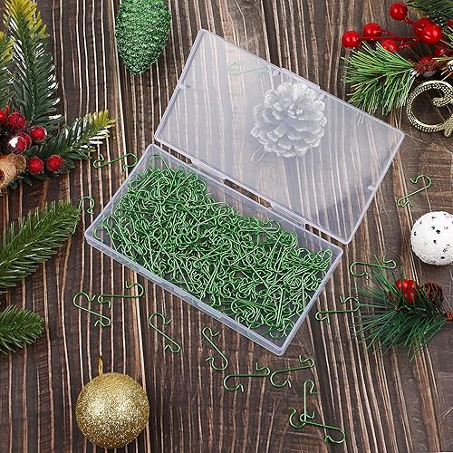 Miniatura 33 de 240 ganchos de alambre de metal para adornos de Navidad, ganchos en forma de S con caja de almacenamiento para ganchos de adornos para árbol de plata