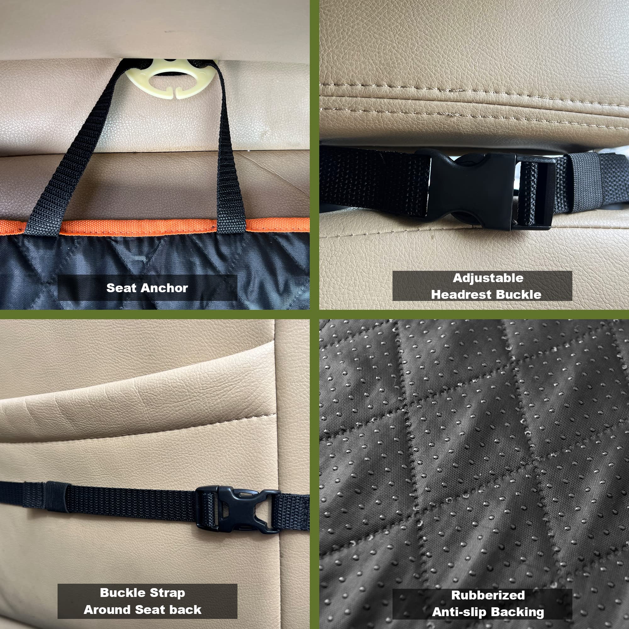 Femuar 2 Packs Car Front Seat Cover for Dogs, Waterproof Pet Car Seat Protector, Nonslip Scratch-Proof Dog Seat Cover for Cars, Trucks & SUVs - image 5