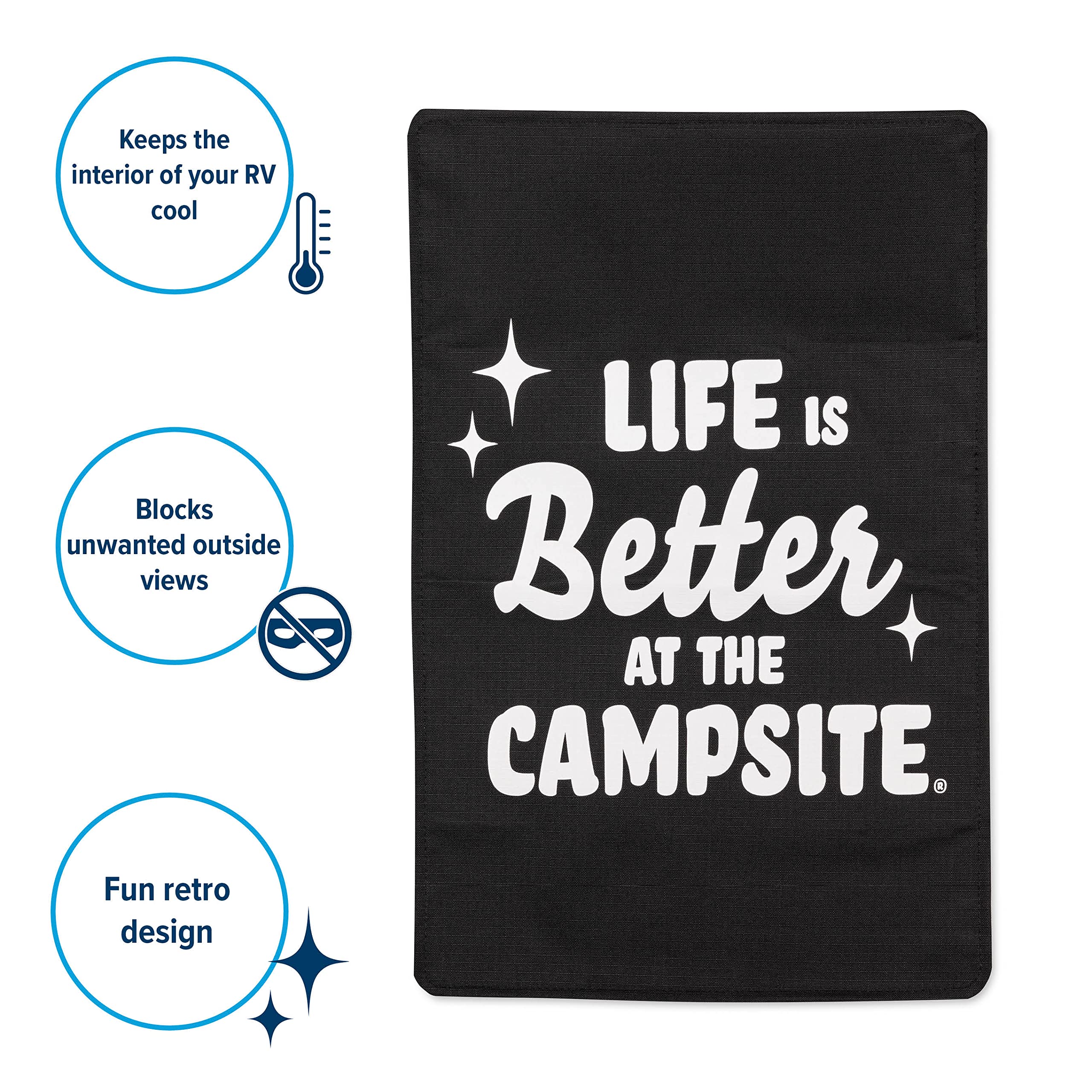 Camco Life is Better at The Campingplatz, Wohnmobil, Tür, Fenster, Lichtblockierung, hält die Innentemperatur bei heißem Wetter kühl, bietet zusätzliche Privatsphäre, (53051)