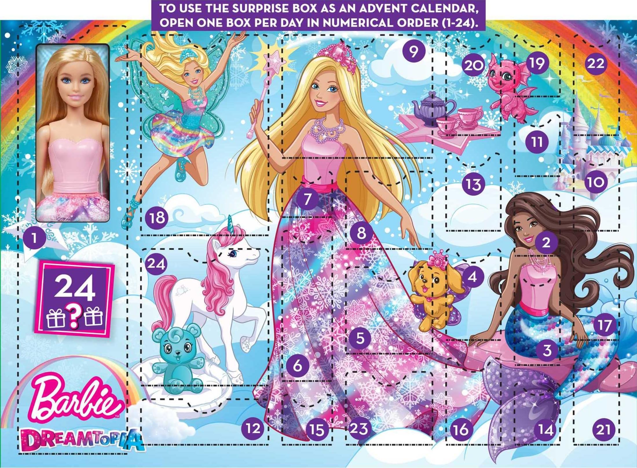 Amazon.com: Barbie Dreamtopia Advent Calendar, Fantasy