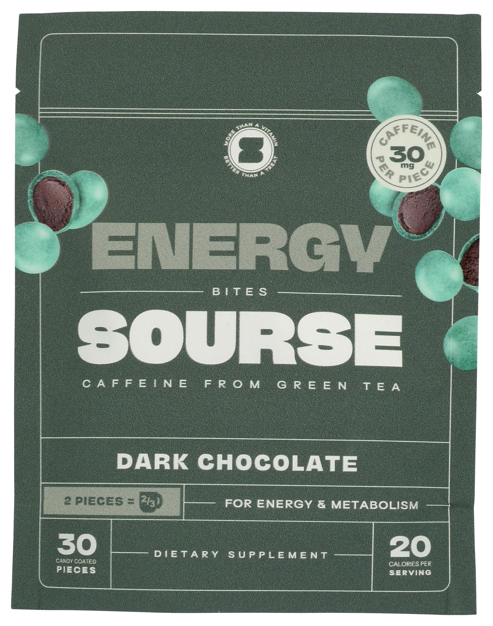 Sourse, Energy Bites Dark Chocolate, 30 Count