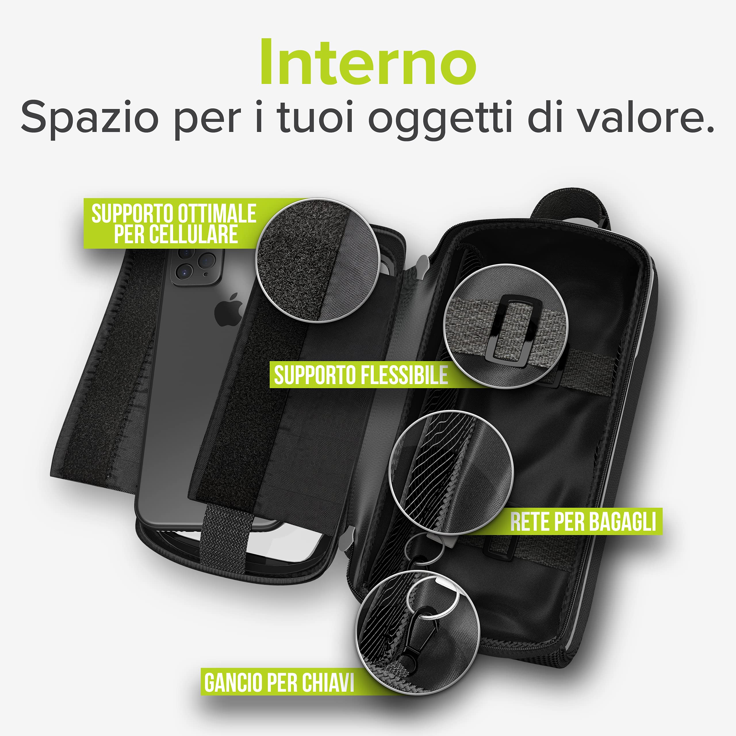 Velmia Borsa Bici Impermeabile, Porta Telefono Bici per gli Spostamenti, Borsa MTB, Borsa per Cellulare, Accessori Bicicletta