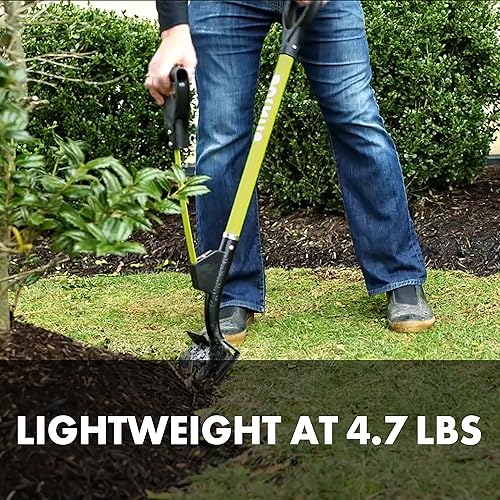 Miniatura 5 de Snow Joe Shovelution SJ-SHLV06 - Pala excavadora de punta redonda para jardín, reductora de tensión, con mango auxiliar patentado y cabeza de acero