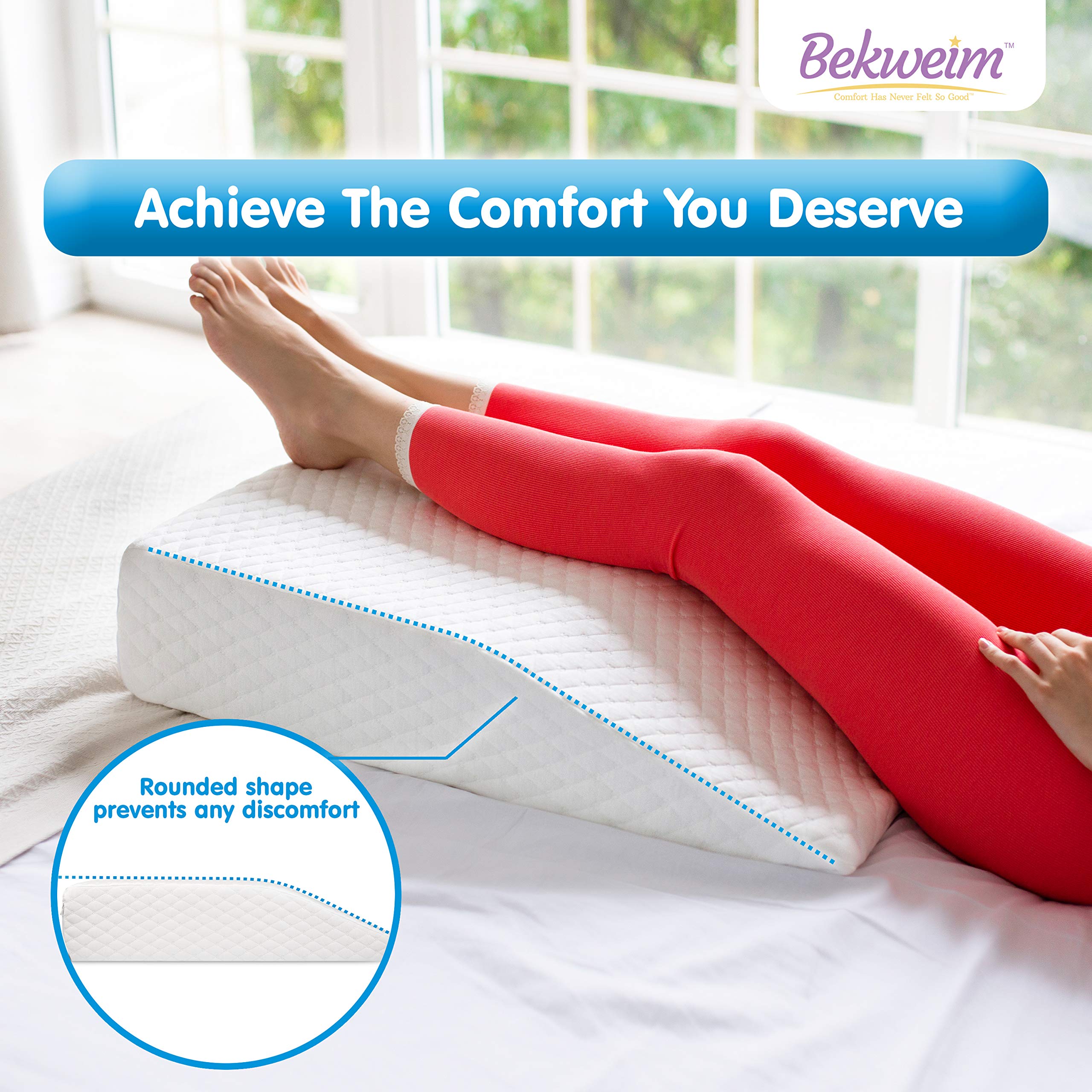 Long Leg Elevation Pillow for Circulation 2 Covers Included Memory