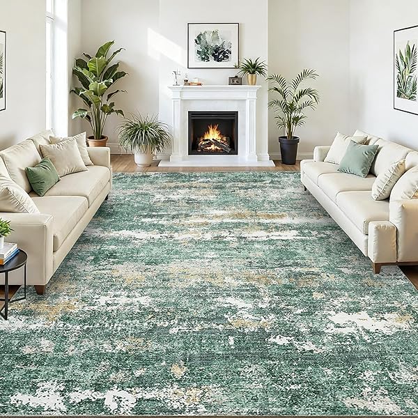 Fresh Green Rug Ideas for Living Room Style 25 Modern Abstract Washable Green Carpet