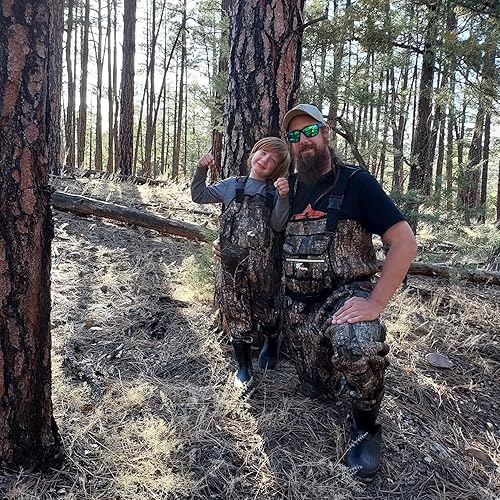 Miniatura 5 de 8 Fans Vadeadores de pecho para niños con botas, neopreno impermeable para jóvenes, aislados, vadeadores de caza y pesca para niños pequeños