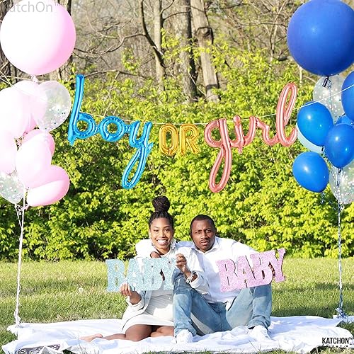 Miniatura 7 de KatchOn, Globo de escritura para niños o niñas, 36 pulgadas, globos de aluminio para revelación de género para decoraciones de revelación de género,
