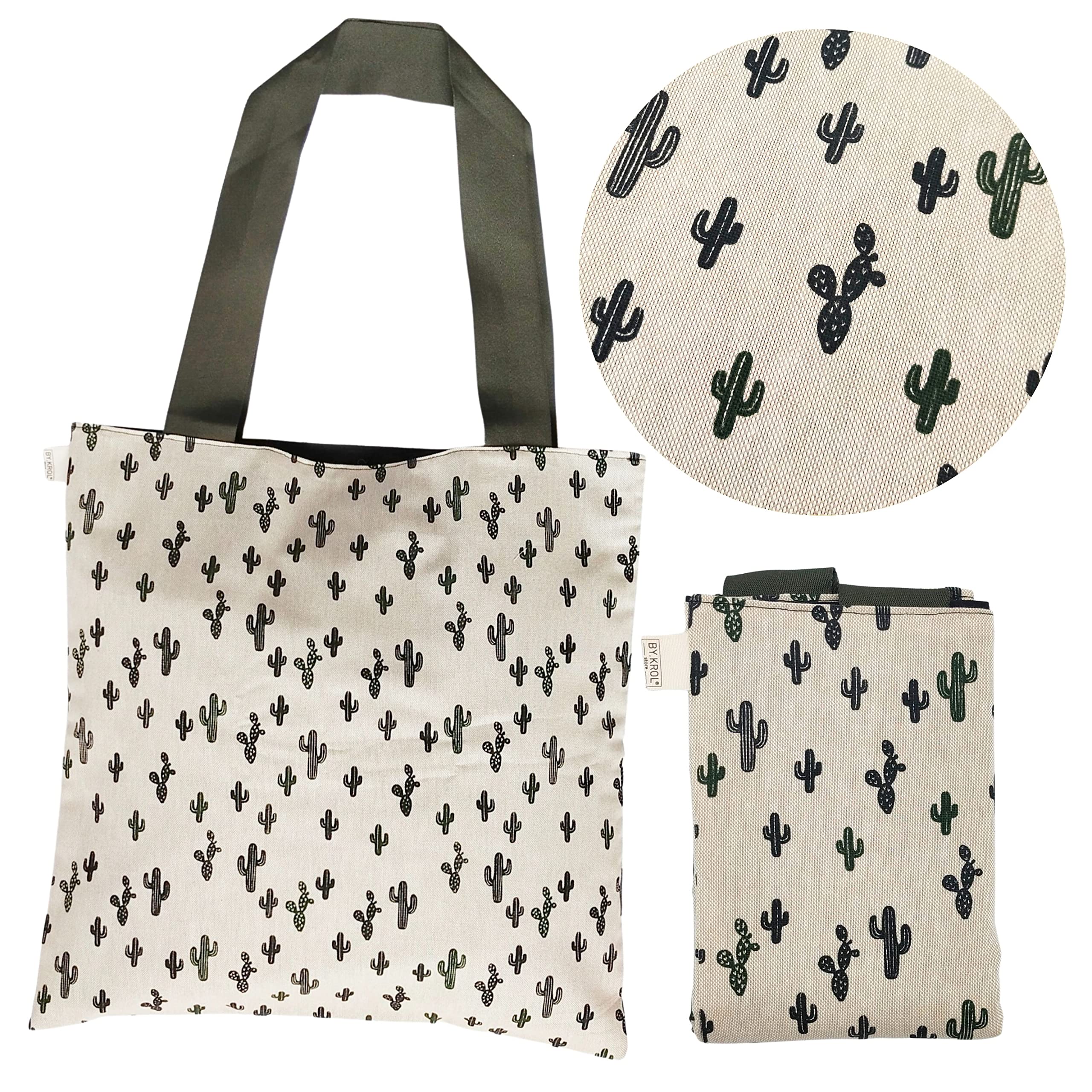 BY KROL STORETOTE BAG TELA Bolso de Mano Mujer Bolsa Resistente de Compra Canva Bolsos de hombro Durable Gimnasio Playa Viajes Uso Diario Bolso