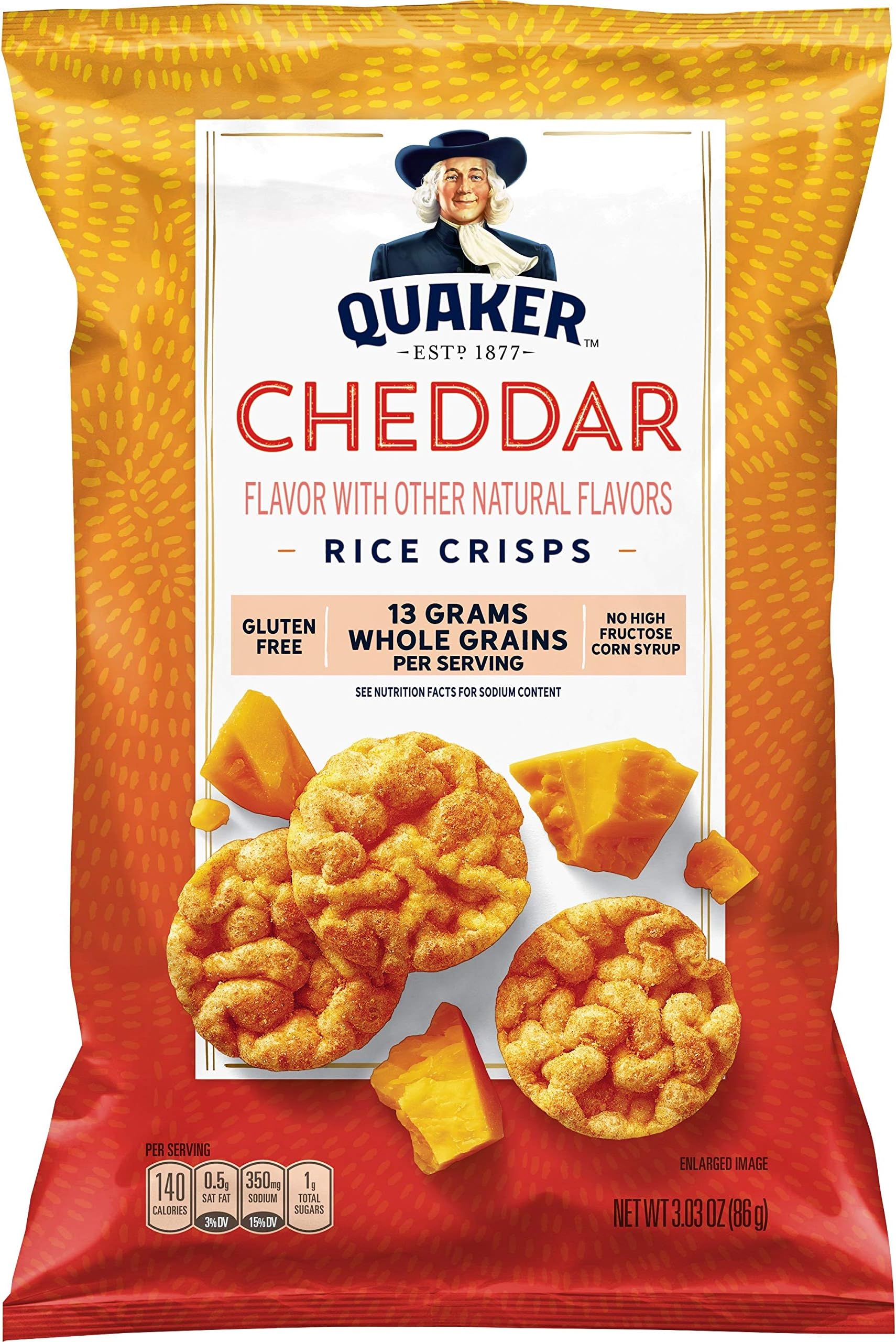 quaker Popped Cheddar Cheese Rice Snacks 3.03oz, 3.03 oz