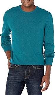Men's Long-Sleeve Crewneck Sweater, 100% Cotton, Big & Tall Options Available