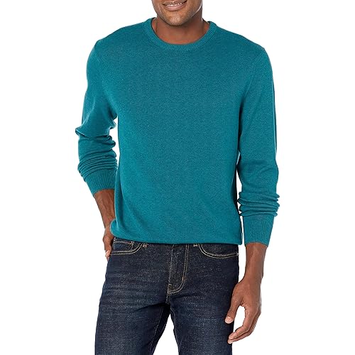 Amazon Essentials Men's Long-Sleeve Crewneck Sweater, 100% Cotton, Big & Tall Options Available