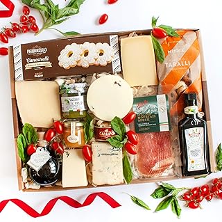igourmet Italian Premier Gift Box - Assortment of Italian Cheeses, Honey, Soppressata, Speck, Taralli, Amaretti Cookies, Olive Oil, Vinegar - Gourmet Selection