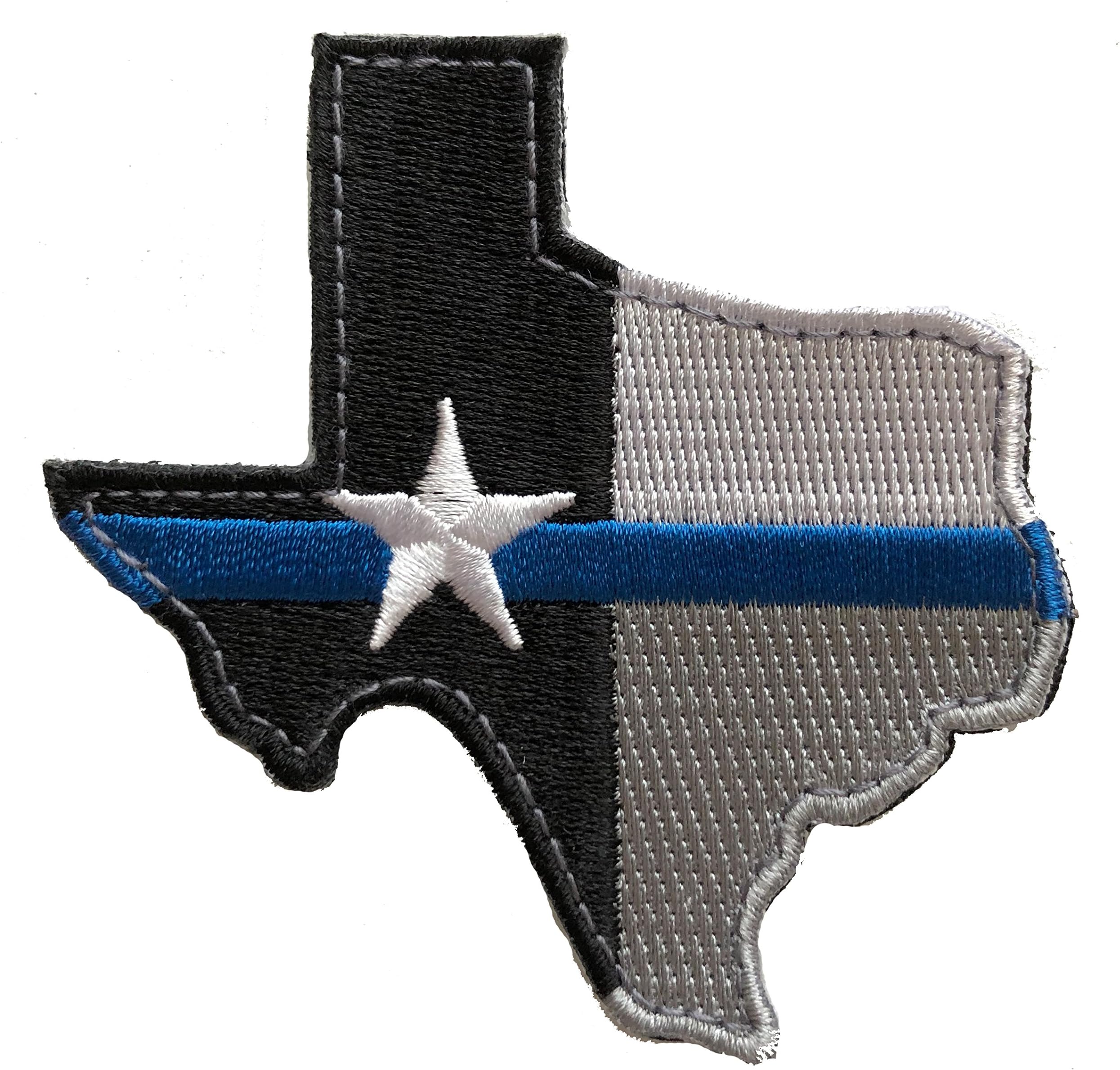Amazon.com: EmbTao Tactical Texas Flag Thin Blue Line Patch Embroidered ...