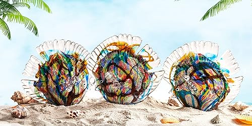 Miniatura 5 de EUSTUMA Adorno de figuras de peces tropicales de vidrio soplado a mano, escultura de animales marinos para acuario de pecera, colección de animales