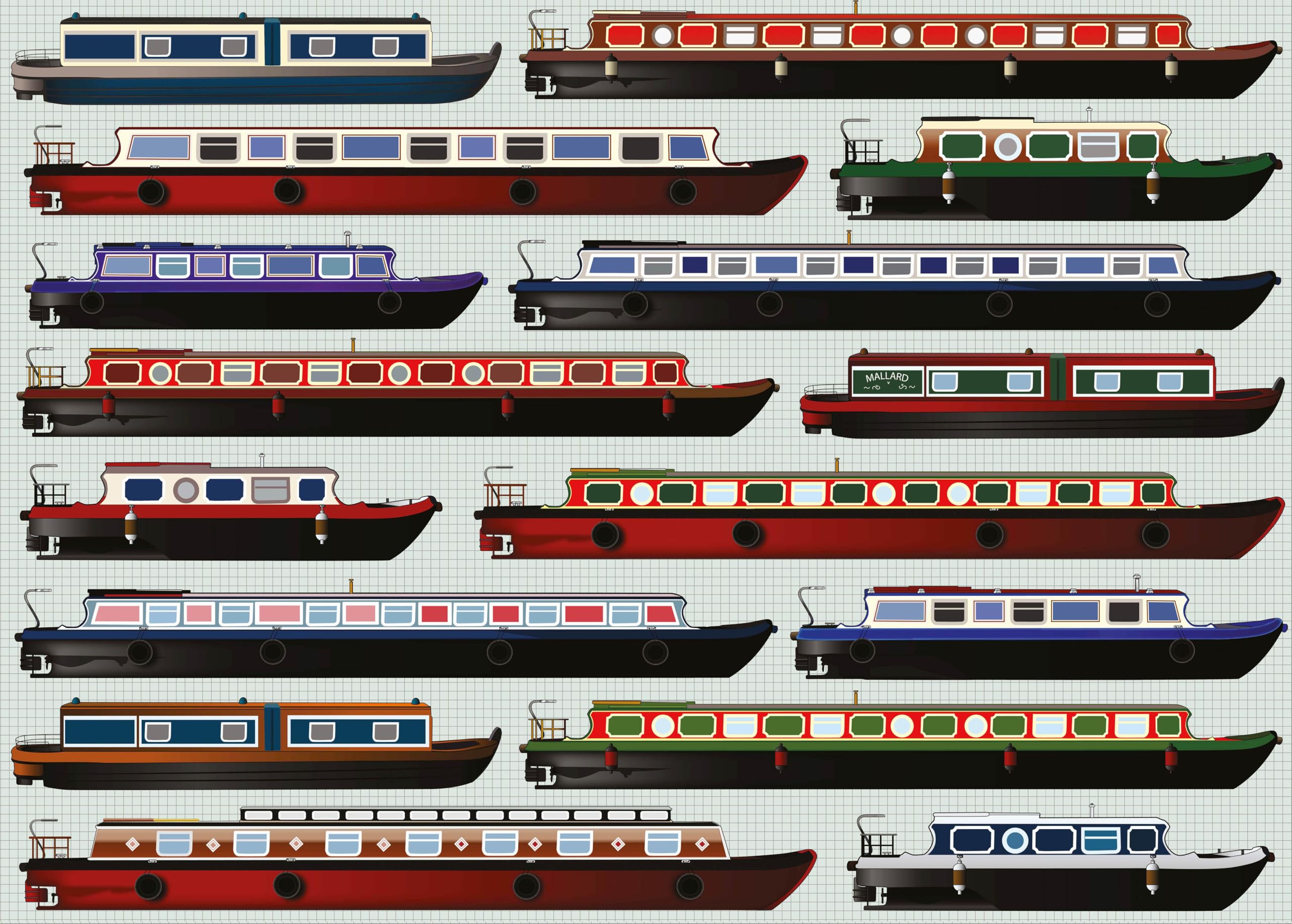 Coach House Iconic Canal Boats “Through The Ages” Retro 1000 Piece Classic Jigsaw Puzzle, Gifts for Men Challenging Puzzles for Adults - Image 2