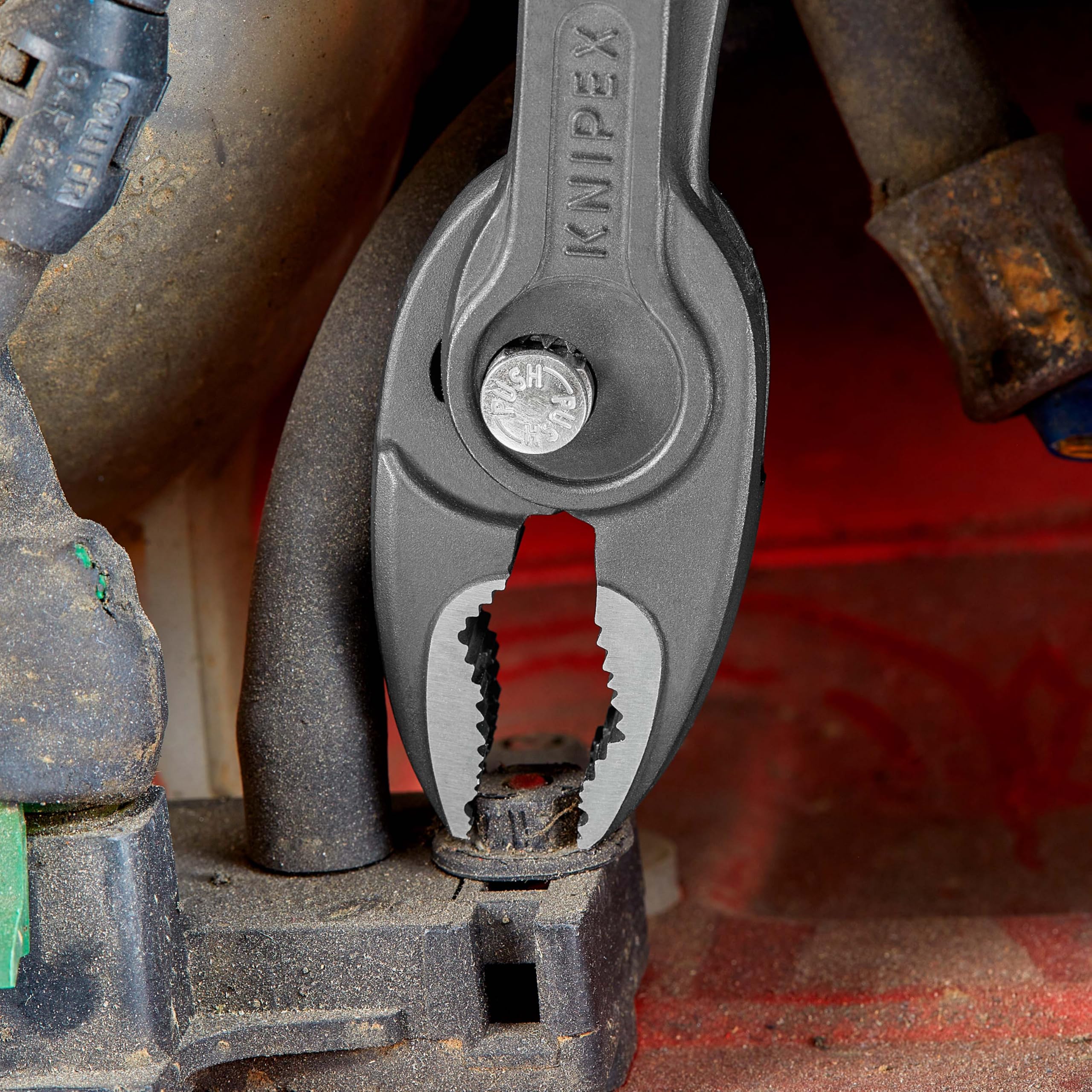 KNIPEX TwinGrip Pinza a presa frontale e laterale in confezione Self-service bonderizzata grigia Rivestiti in resina sintetica antiscivolo, 82 01 200
