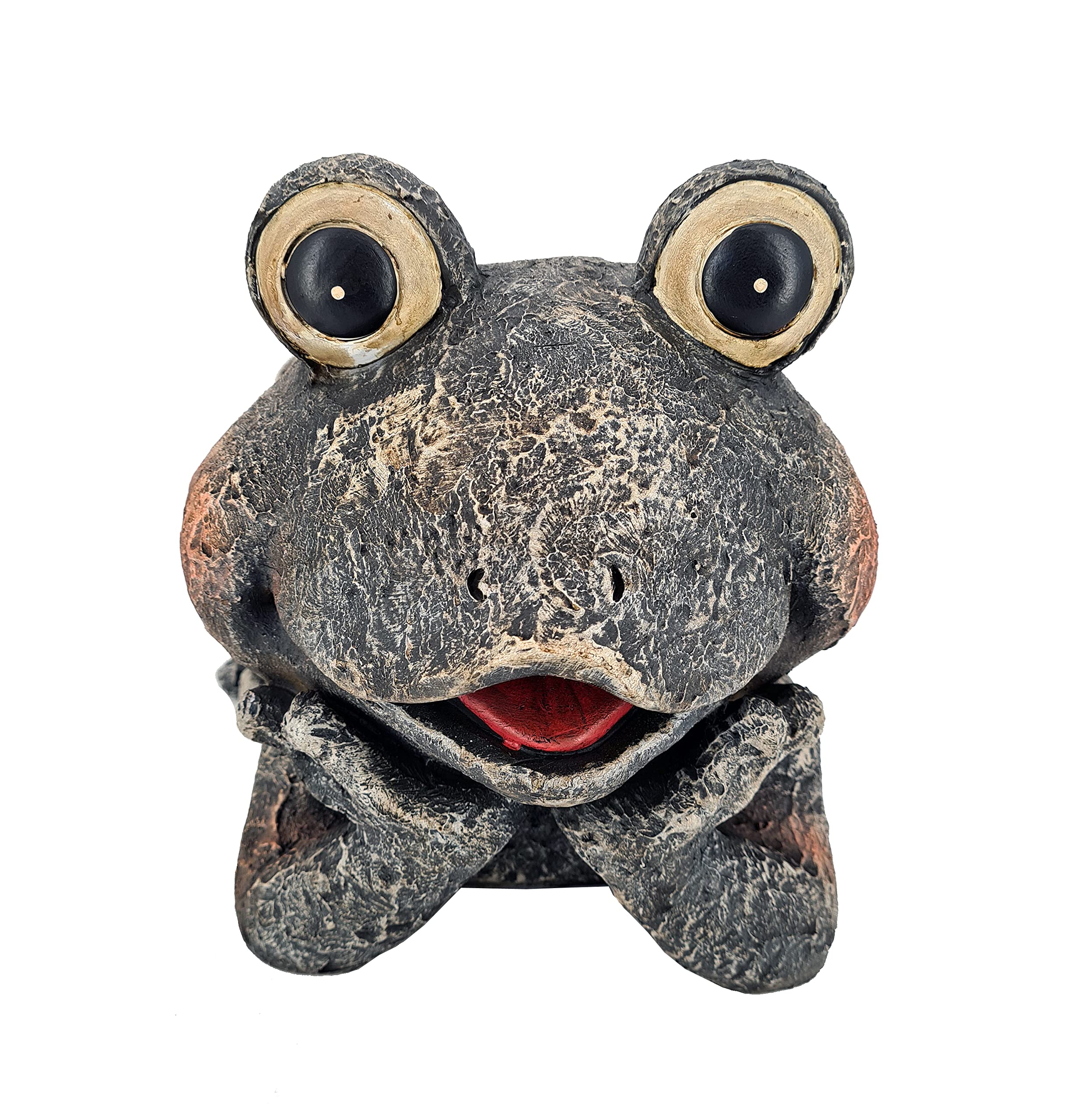 123Arts Frosch-Blumentopf Aus Resin – Lebensecht, 11,4x10,4x7,6 Cm, Für Sukkulenten & Kleine Pflanzen, Innen & Außen