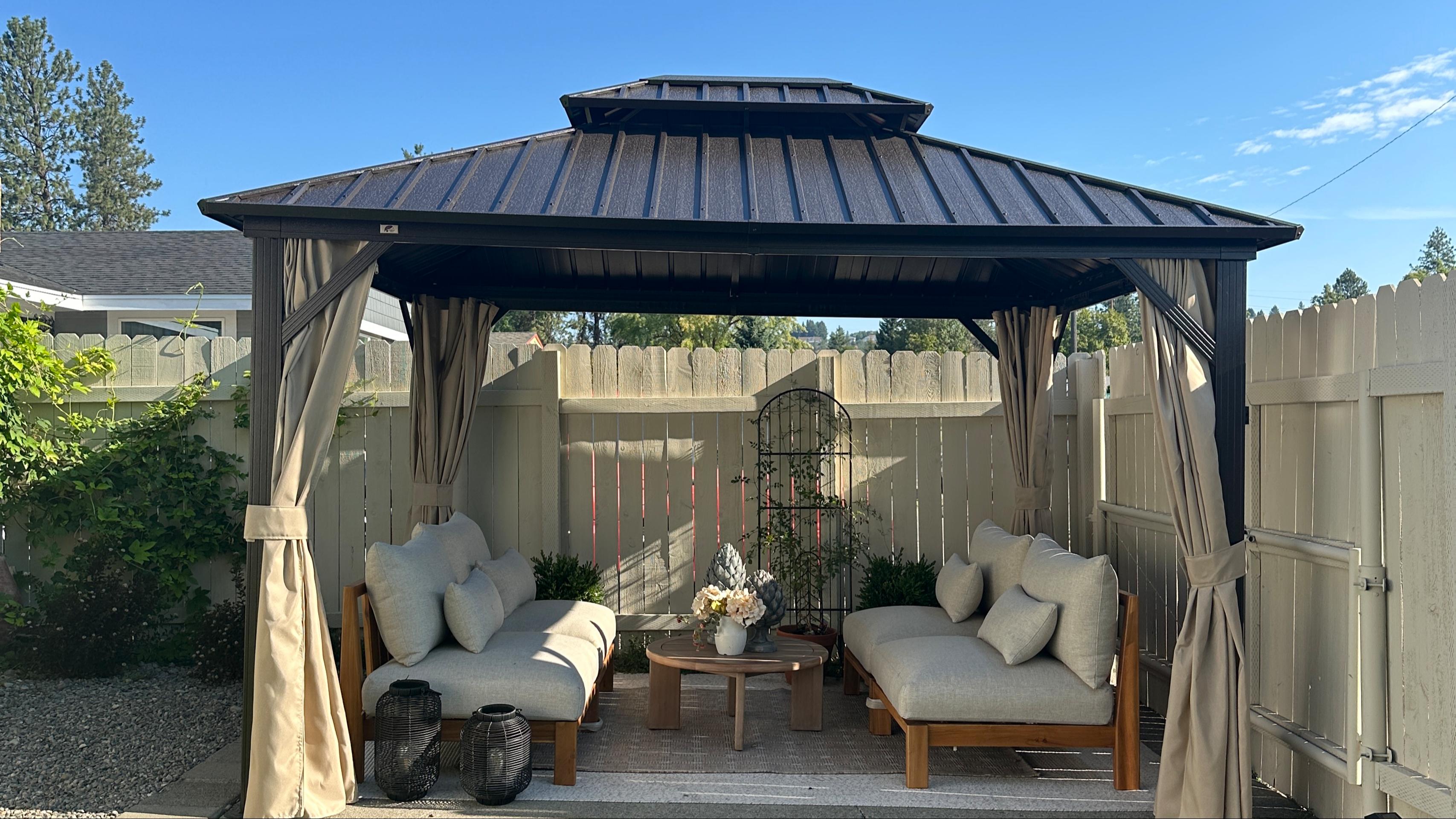 Amazon.com : PURPLE LEAF 8' X 10' Outdoor Hardtop Gazebo Metal