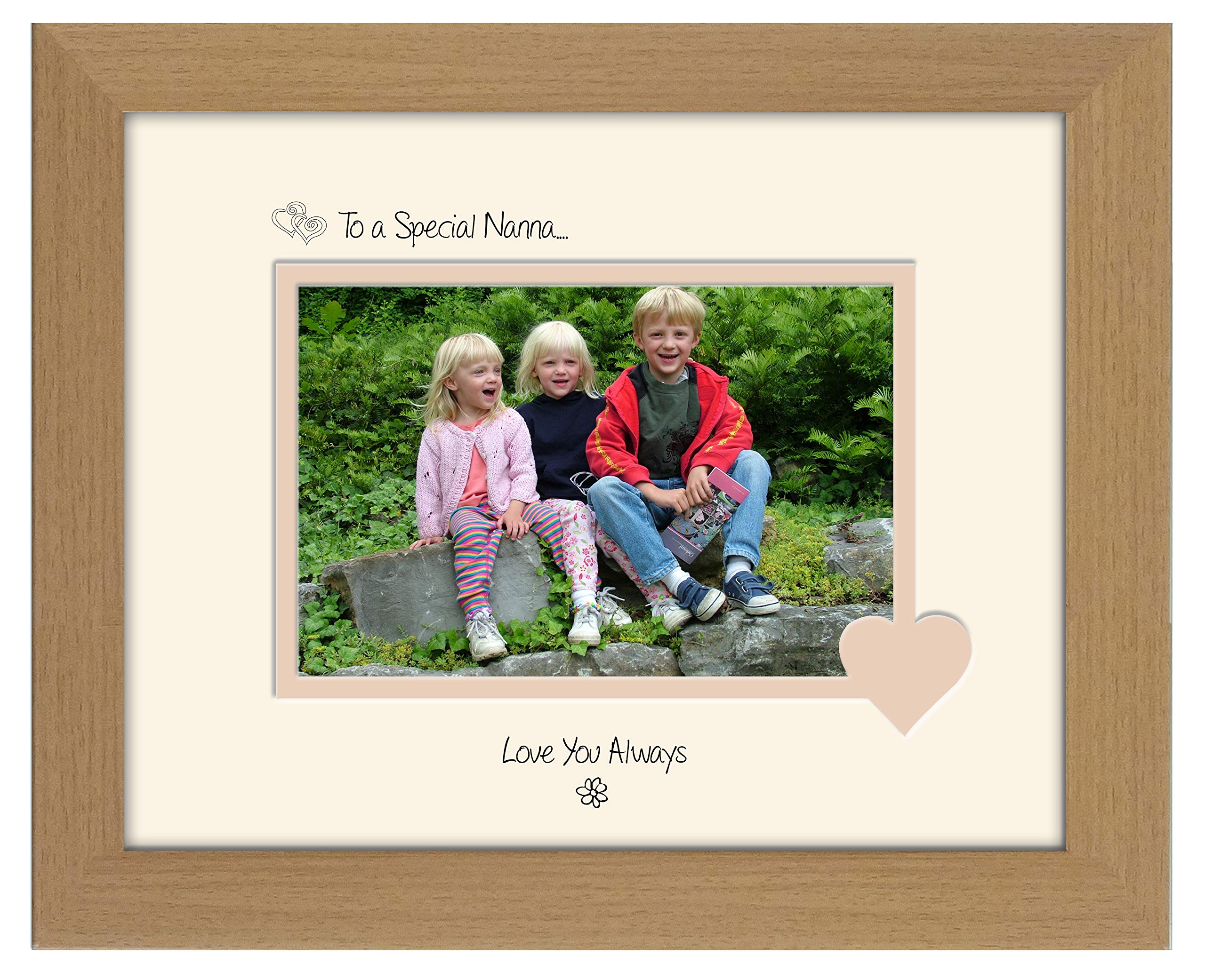 Photos In A Word Oak Finish Frame Cream Mount Beige Inside Nanna Photo Frame Special Nanna Love You Double Mounted Quality Gift (Oak Finish Frame Cream Mount Beige Inside)