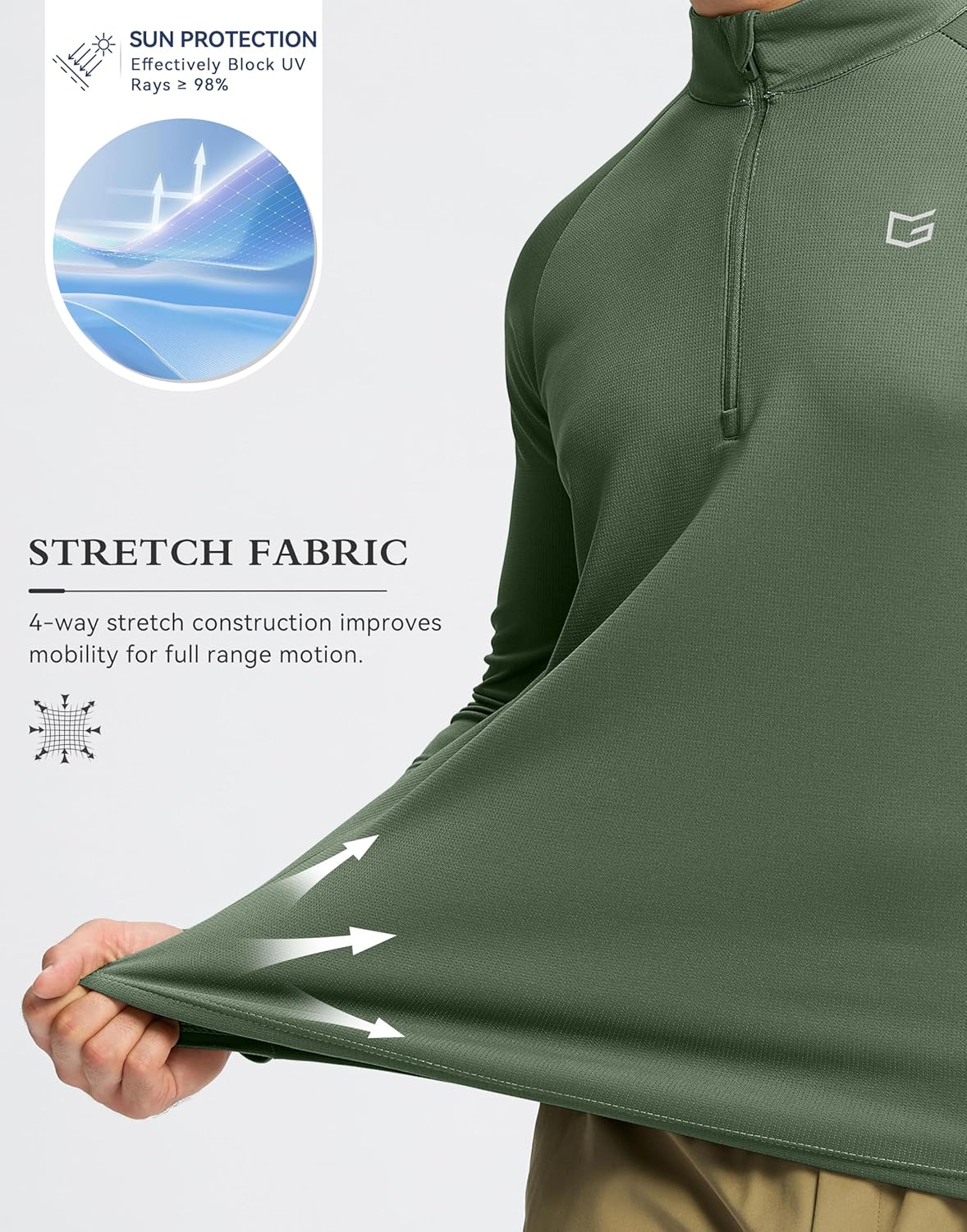 G Gradual Men's Running Shirts Long Sleeve Athletic Shirt Lightweight Quick Dry Quarter Zip Pullover for Men Workout Gym Golf - Image 5