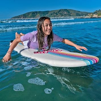BarbieTM Signature 8ft Surfboard and 36in Bodyboard Bundle with Accessories | for Kids and Adults | Foam Construction with Graphic Decks
