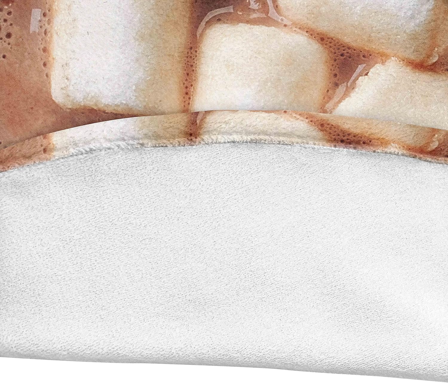 Ambesonne Drink Round Blanket, Cup of Hot Cocoa Chocolate Flavor Beverage with Mug Marshmallows Gourmet, Lightweight Sofa Bed Cover for All Seasons, 60" Round, Pale Rust Champagne