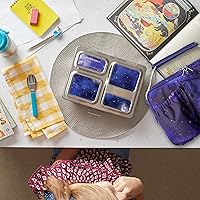Vista 6 de PlanetBox Launch Stainless Steel Bento Box Style Lunch Box Kit for Kids and Teens with 3 Compartments – Stardust Edition includes Insulated Lunch