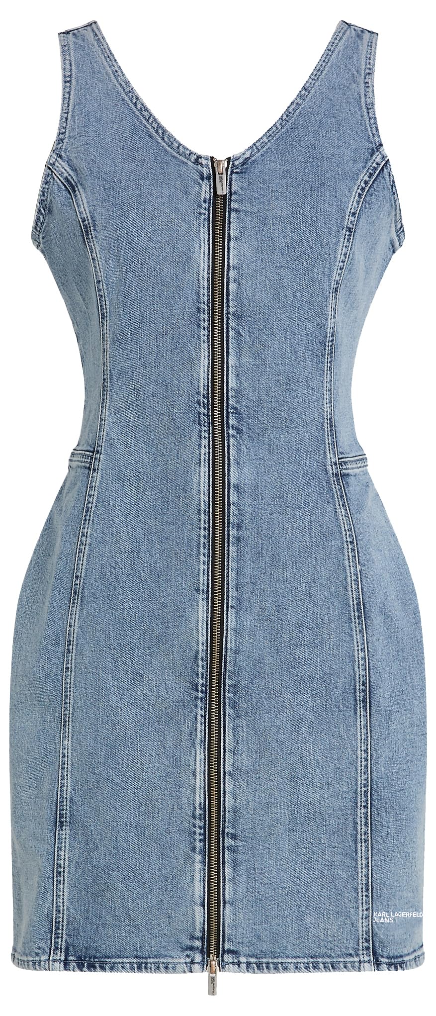 Karl Lagerfeld Jeans, Damska, Sukienka Dżinsowa Z Dekoltem W Serek, Regular Fit