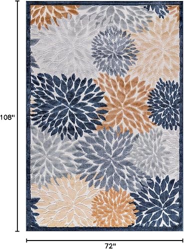 Miniatura 382 de CAMILSON Indoor Outdoor Rug 5x7 Bohemian Medallion Floral Area Rugs for Indoor and Outdoor Patios Easy-Cleaning Non-Shedding Living Room Garden and