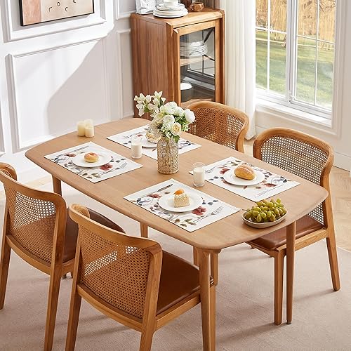 Miniatura 2 de LilyCat Manteles individuales de tela de lino, impermeables, duraderos, bohemios, para cocina, rústico, vintage, lavables, juego de 4, 18 x 12