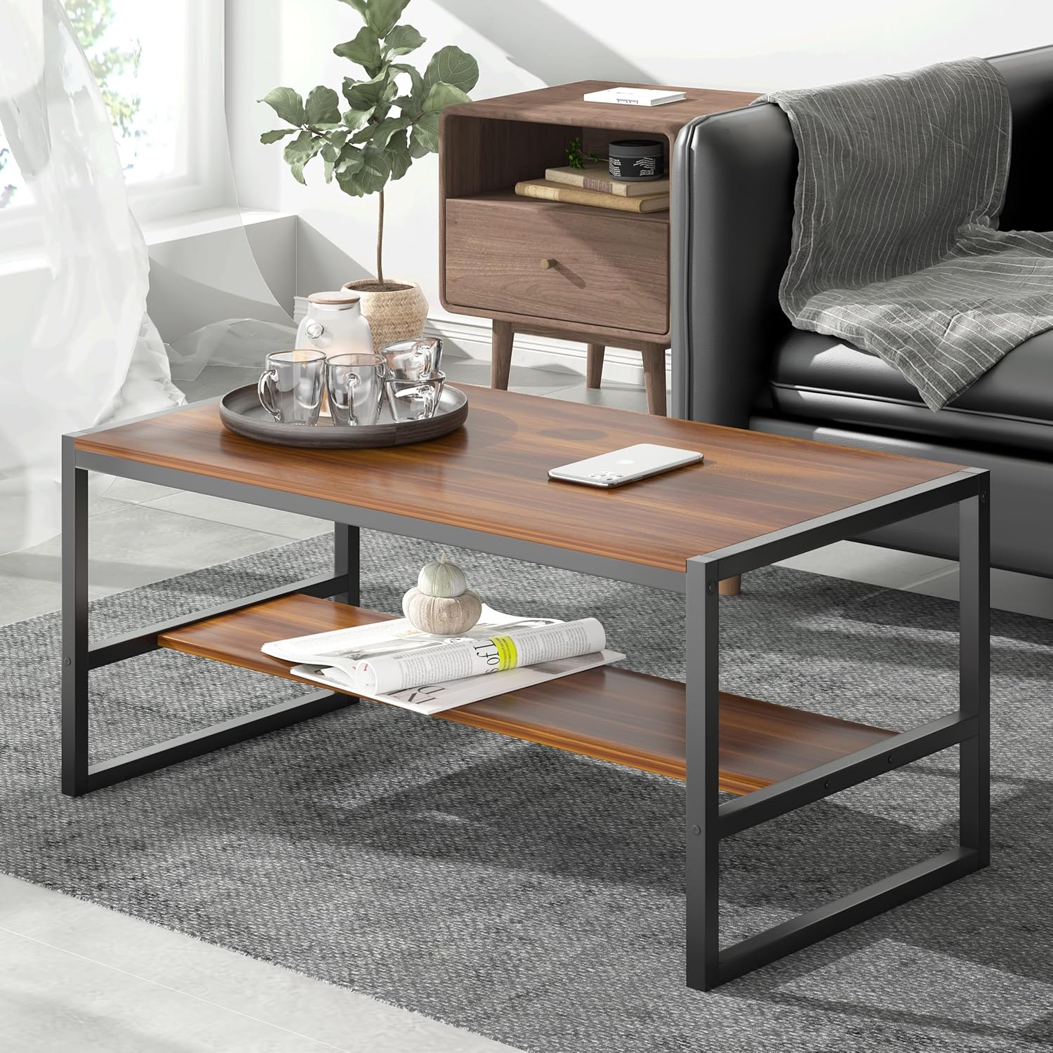 エアリゾーム インテリア 棚付き ウッド ローテーブル アンティーク