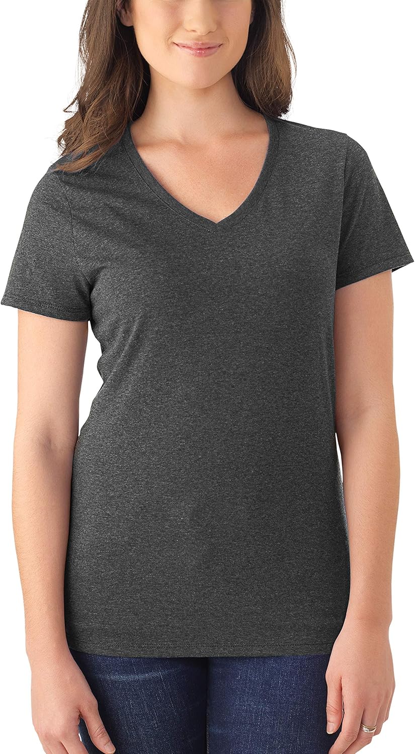 Jerzees Women's Tri-Blend V-Neck T-Shirt(2-Pack) - Image 2