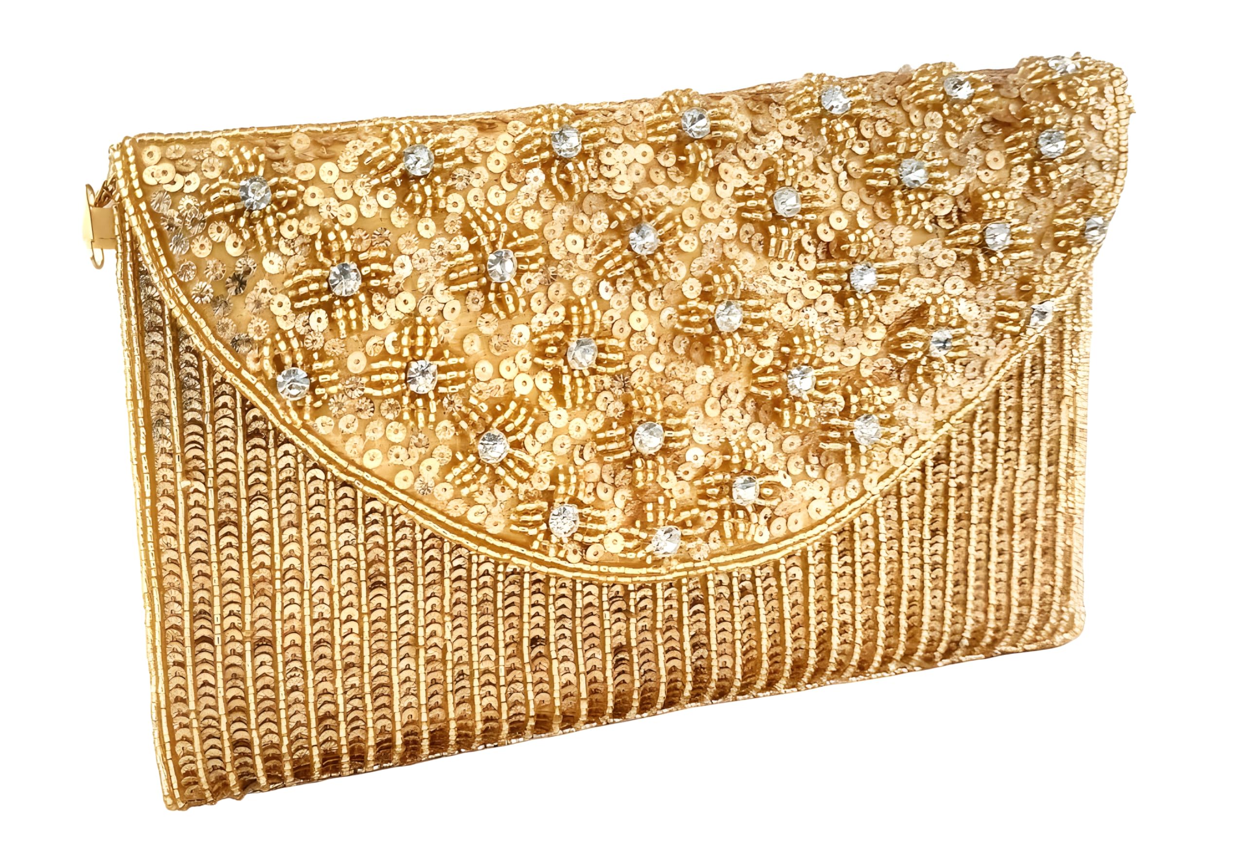 duchess Women's Hand Embroidered Envelope Clutch Bridal Ethnic Traditional Casual Purse/Clutch/Handbag (23 L x 2.5 W x 13H cm)-picture-43