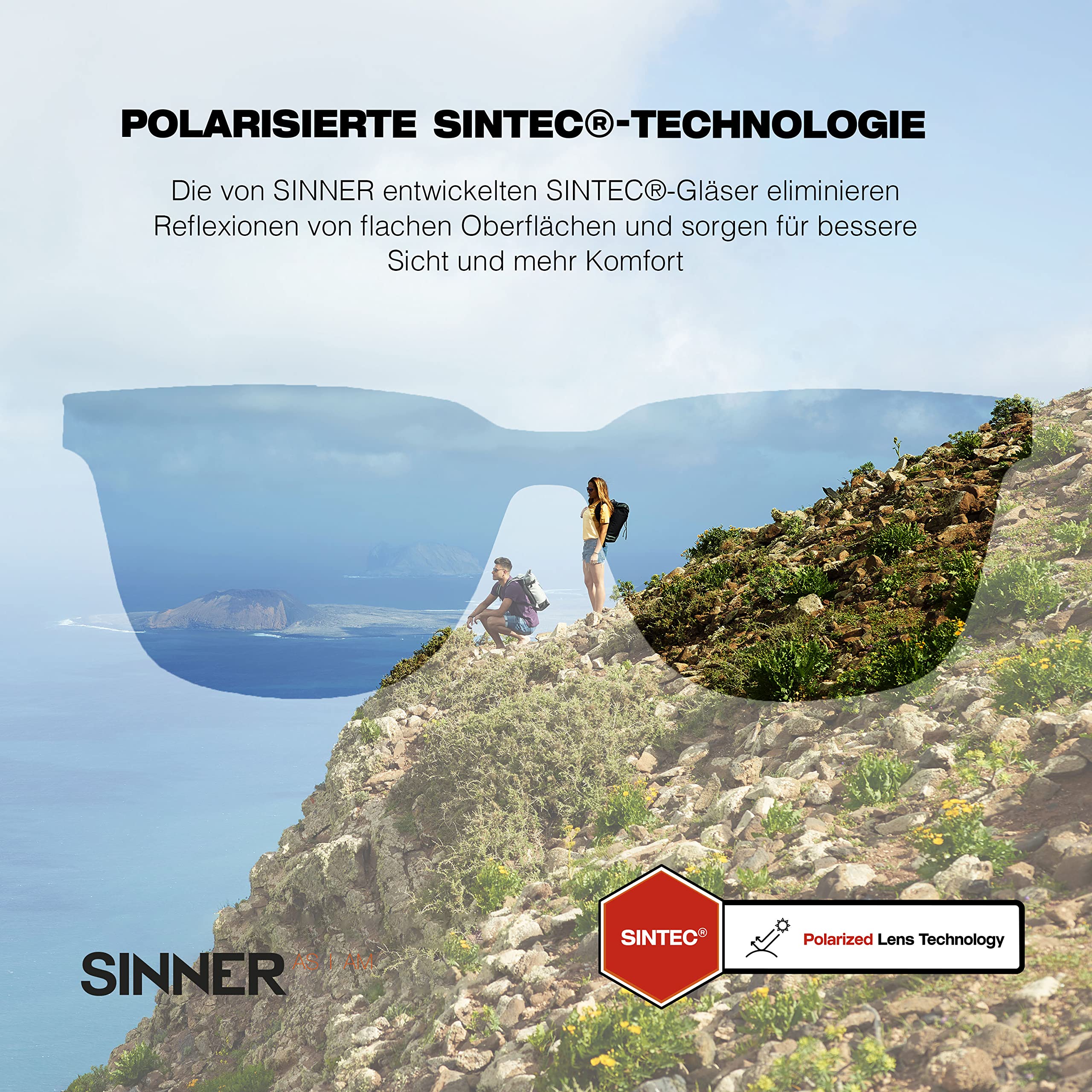 SINNER Durness Sonnenbrille - Herren und Damen - Polarisiert - Dezentrierte Polycarbonat-Linsen - 100% UV400 Schutz - Langlebiges Material - Perfekte Passform