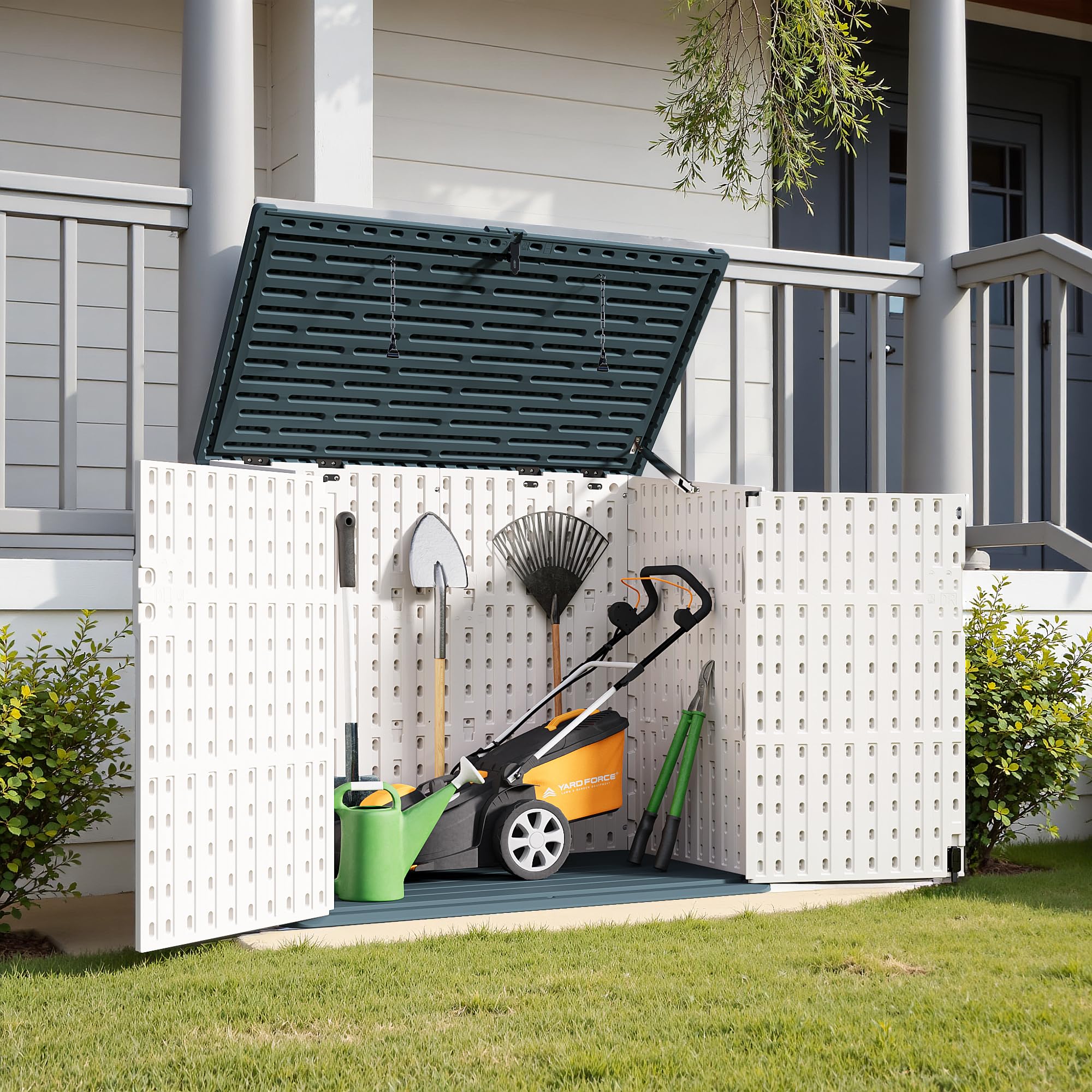 Greesum Outdoor Horizontal Resin Storage Sheds 34 Cu. Ft. Weather