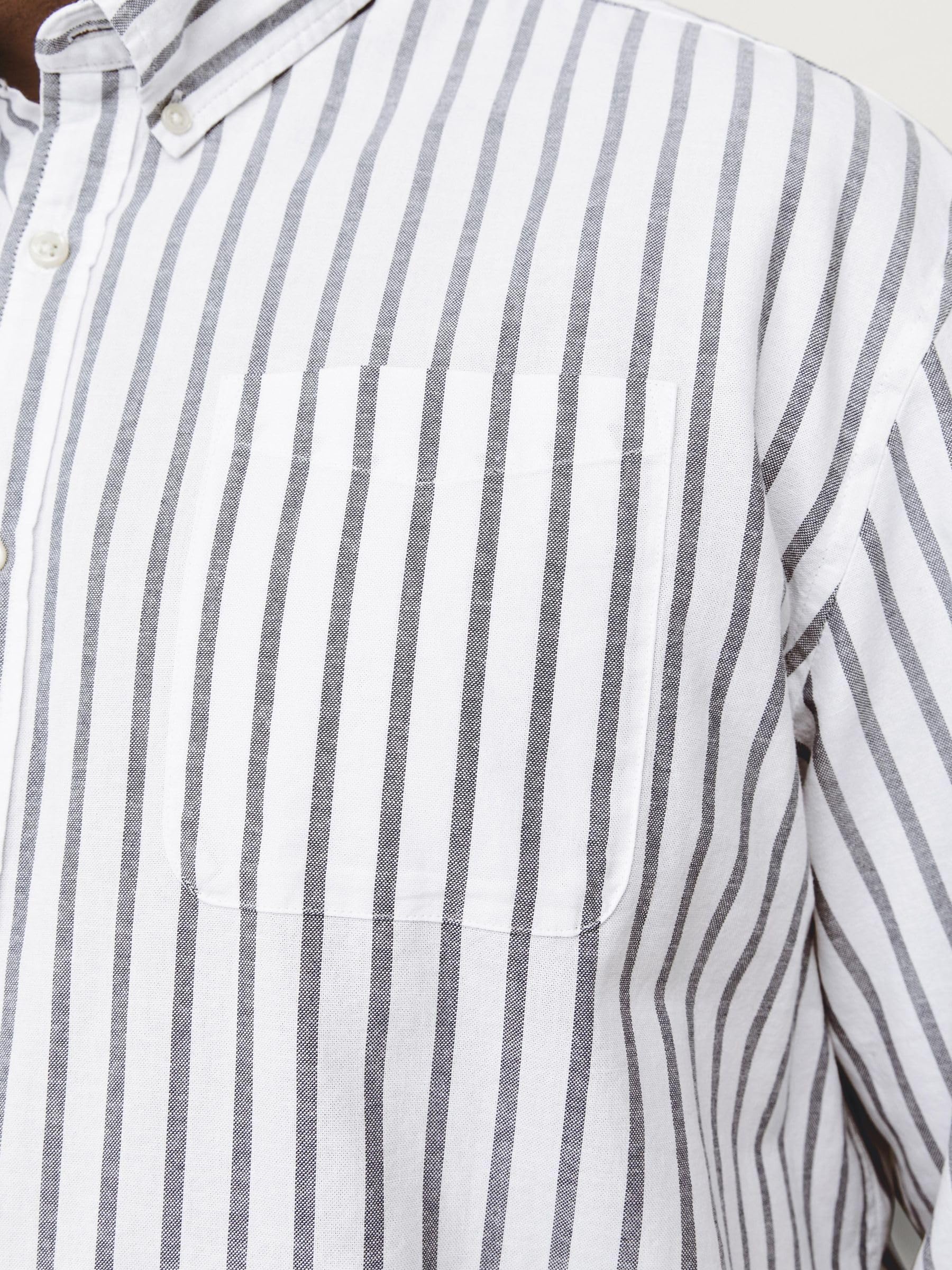 JJEOXFORD Shirt L/S S21 NOOS PLS, Ensign Blue/Stripes:Stripes, 4XL