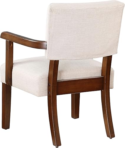 Miniatura 5 de HMFULE Juego de 2 sillas decorativas de mediados de siglo de 24.25 pulgadas con mesa redonda de madera, silla moderna de tela para sala de estar,