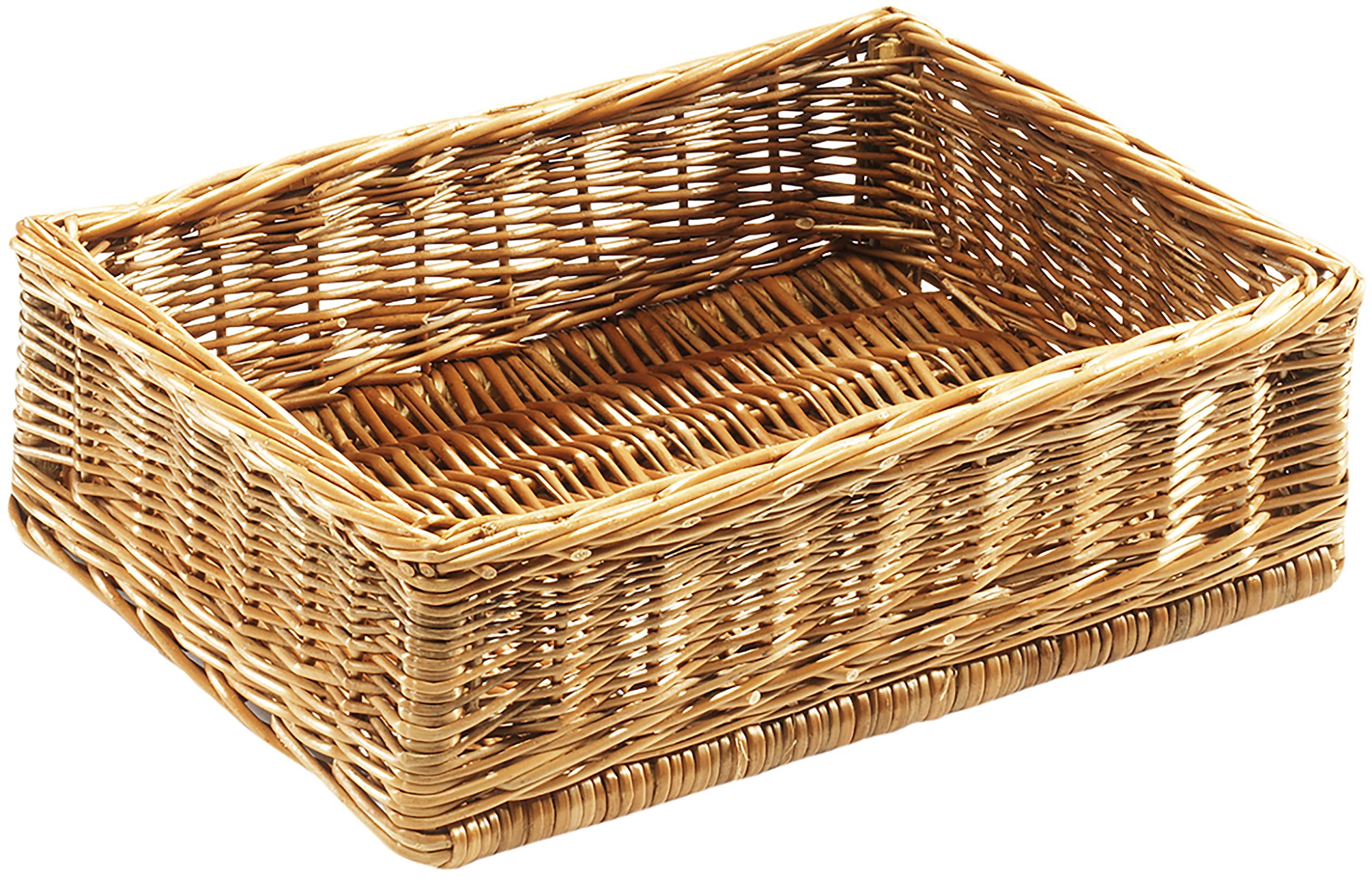 Kobolo Dekorativer kleiner Auslagekorb aus geflochtener Weide in dem Maßen 40x30x12 cm