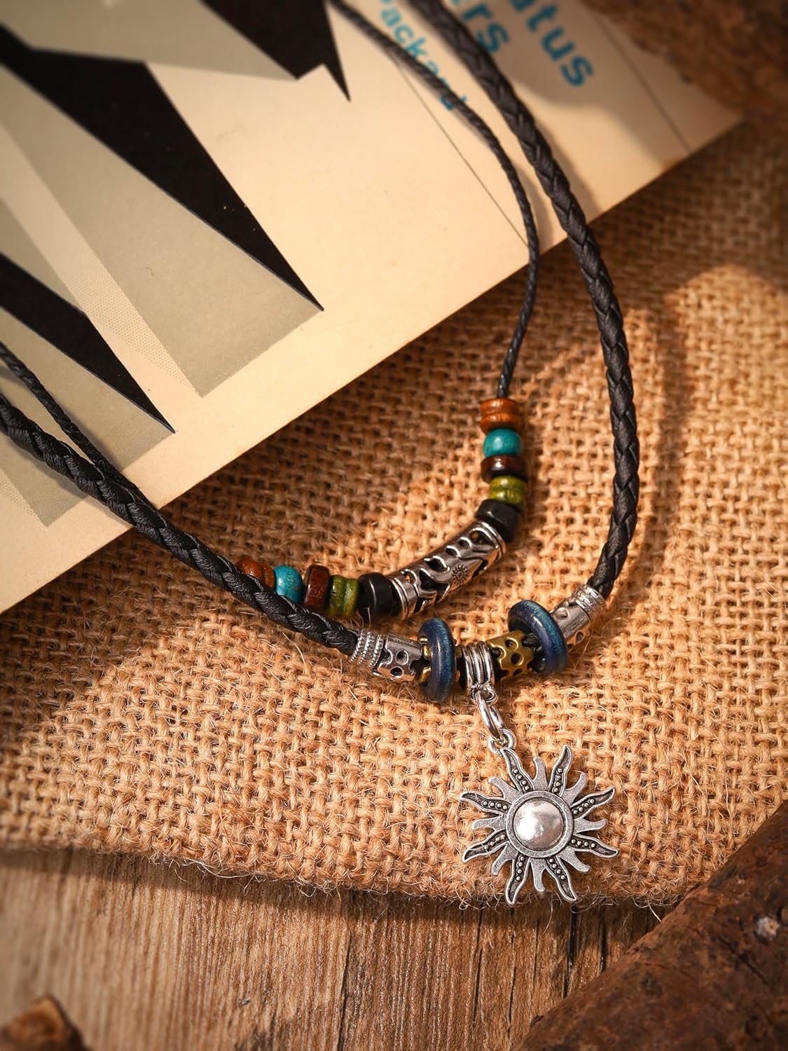 MINACHI Layered Boho Wood Bead Choker Necklace, Hollow Flower Charm, Personality Jewelry for Men and Women - Image 7