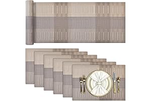 Aofmee Washable Elegant Table Runner and Placemats Set for Dining Table |...